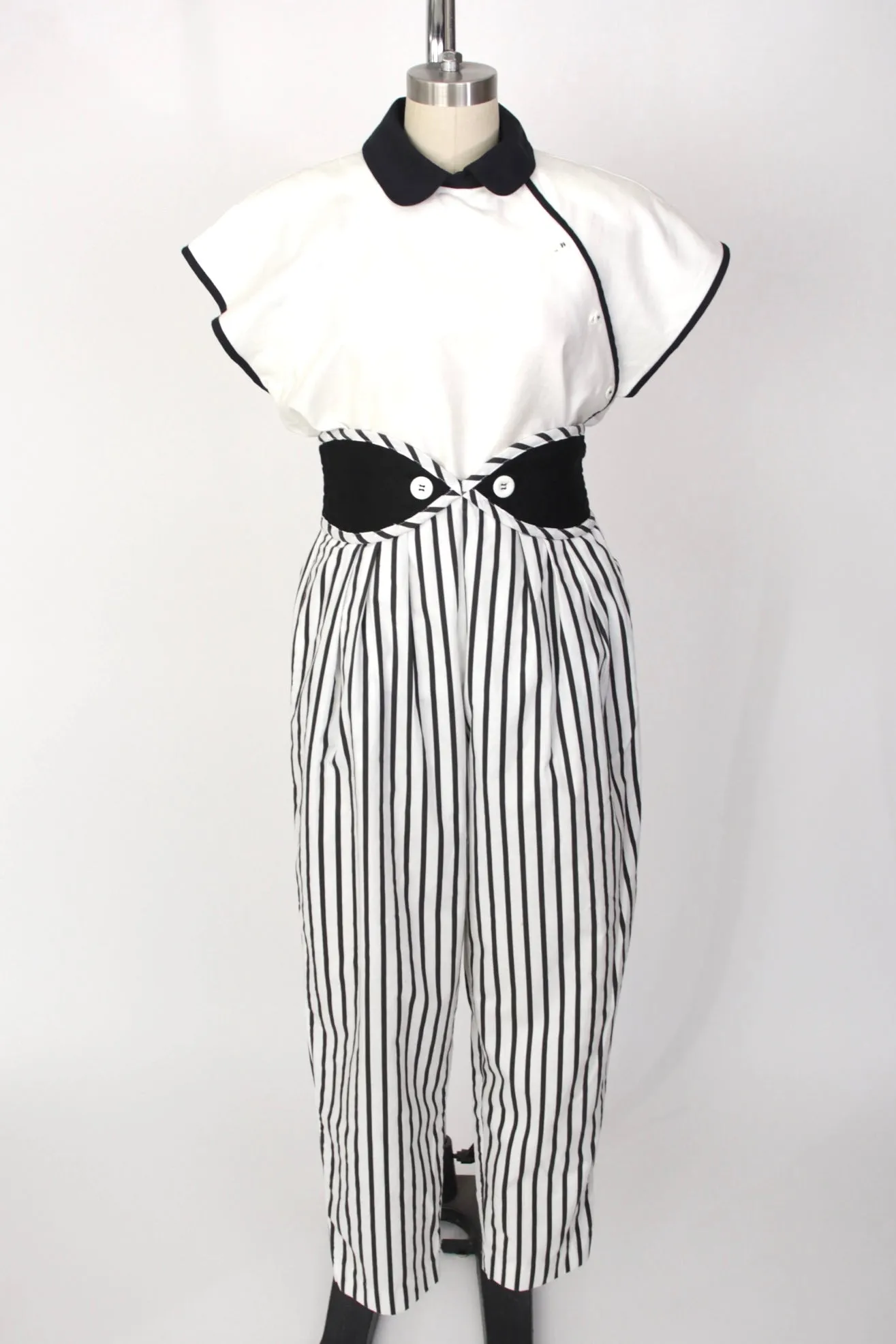 1980s Jeanne Marc Striped Pant Set