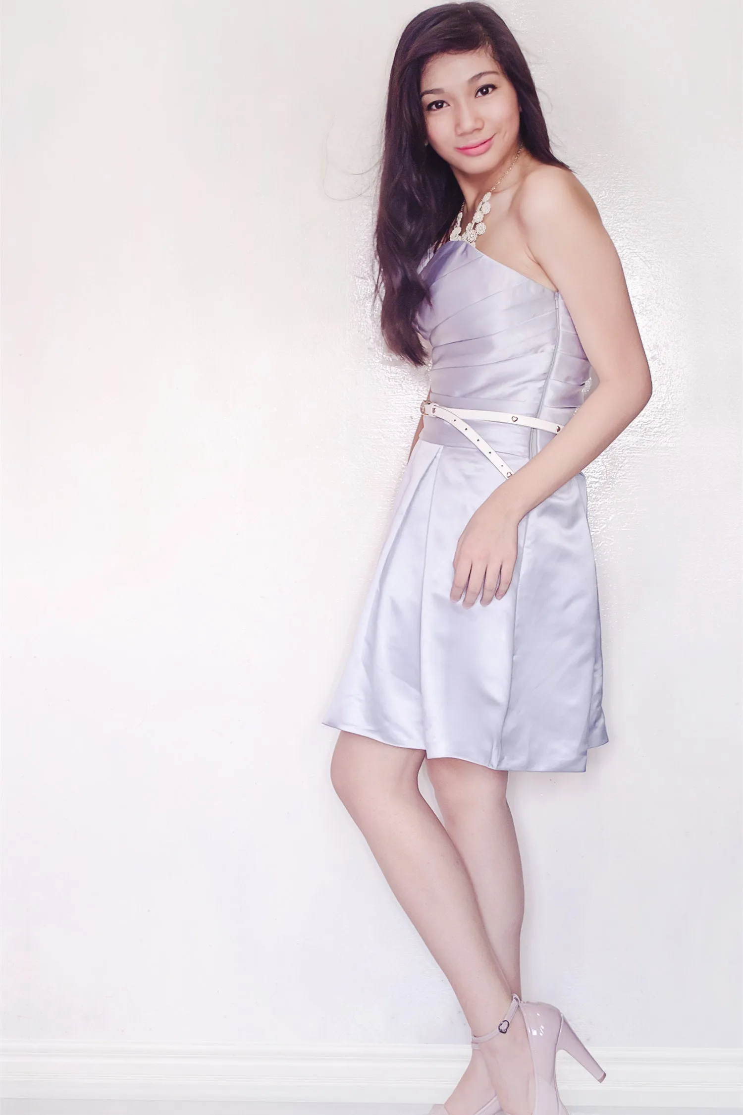A-line Sweetheart Knee Length Charmuse Pleated Prom Dress