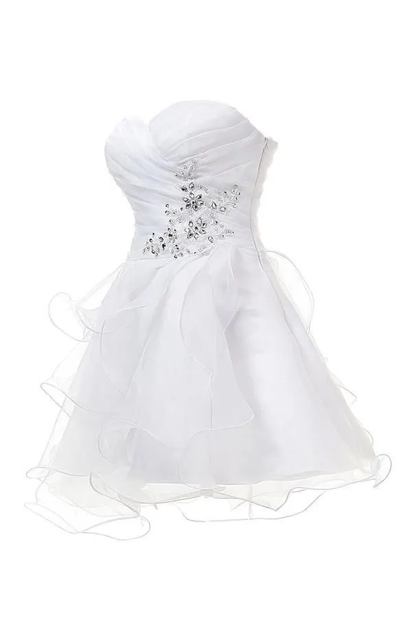A-line Sweetheart Knee Length Tulle Homecoming Dress With Appliques TR0152