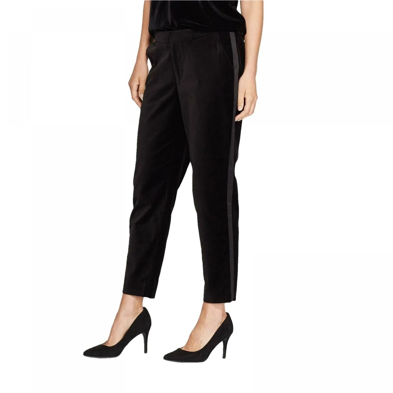 A New Day Women's Mid-Rise Velvet Slim Ankle Pants