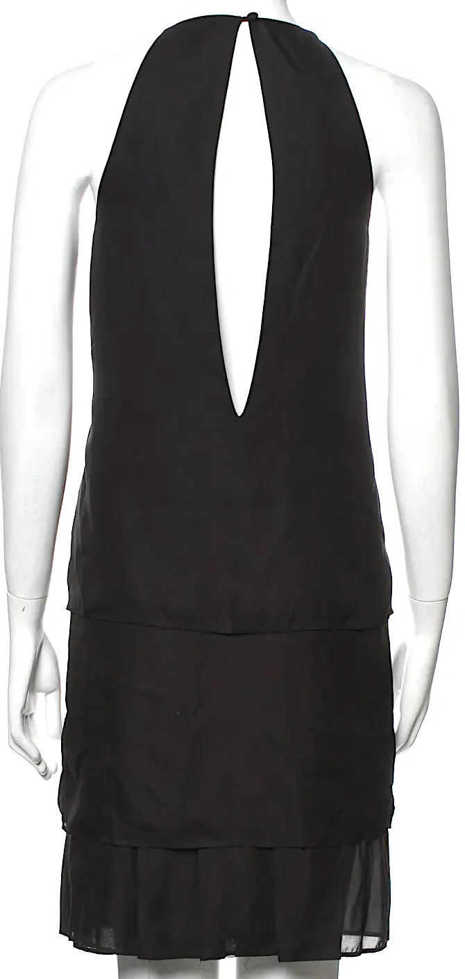 Acne Studios Sweden. Black Scoop Neck Knee-Length Dress