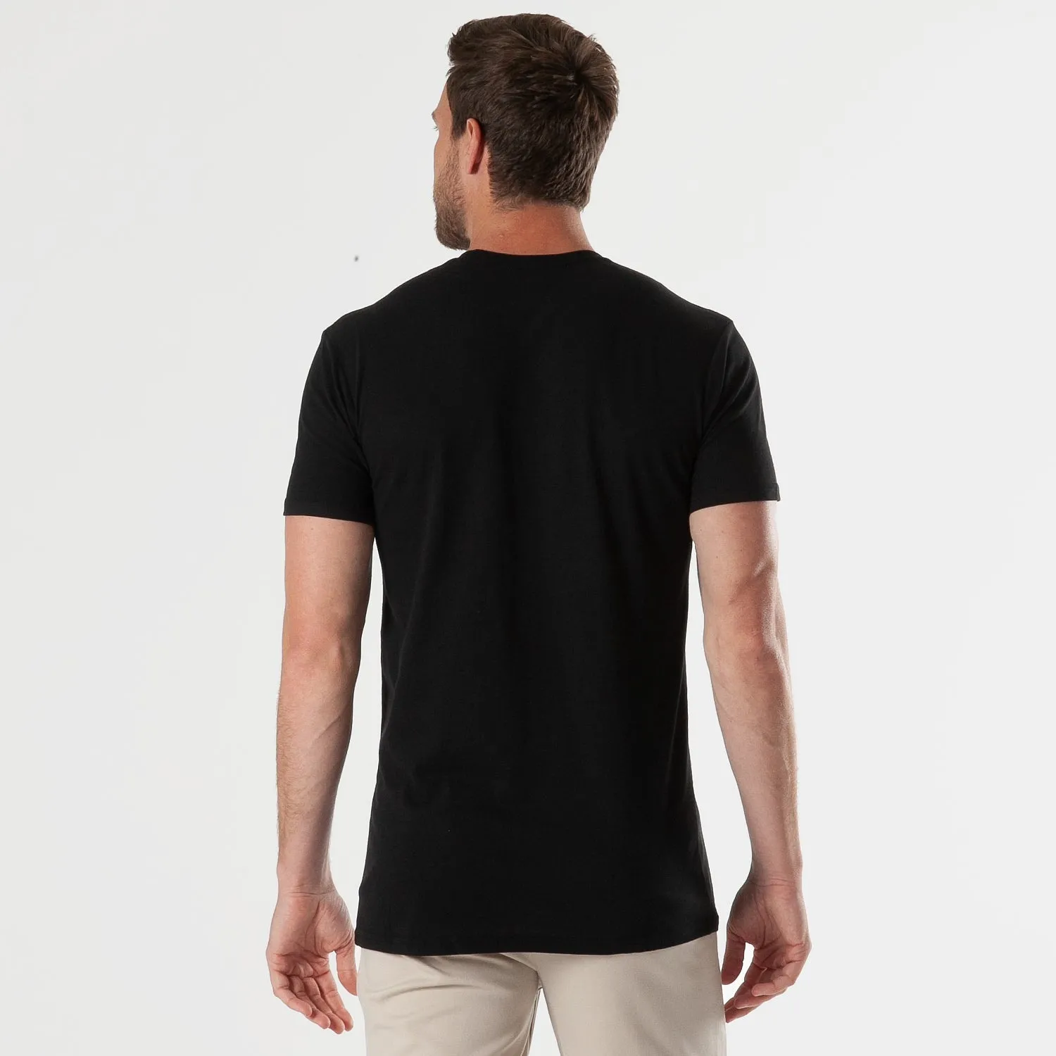 All Black Tall Straight Hem Crew Neck T-Shirt 3-Pack