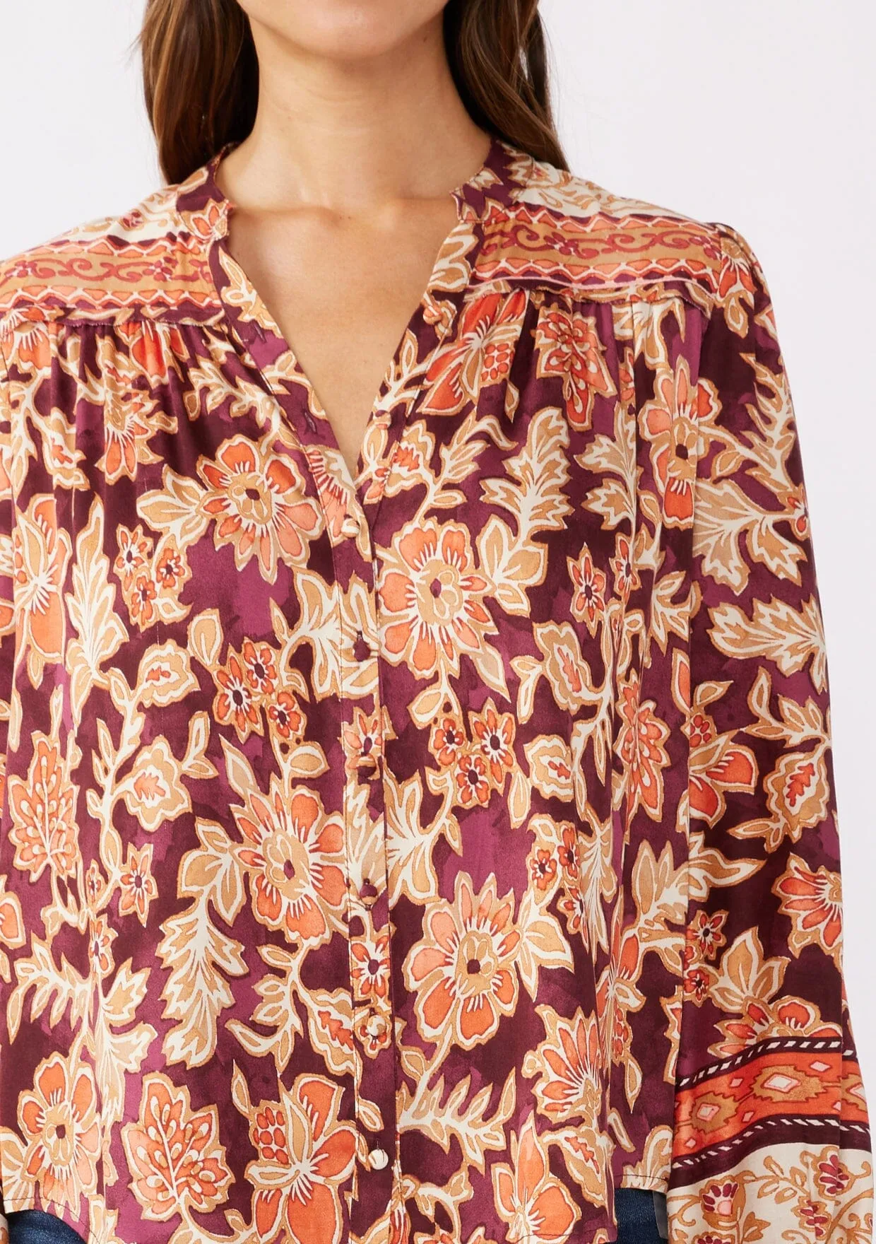 Amber Fields Button Front Blouse