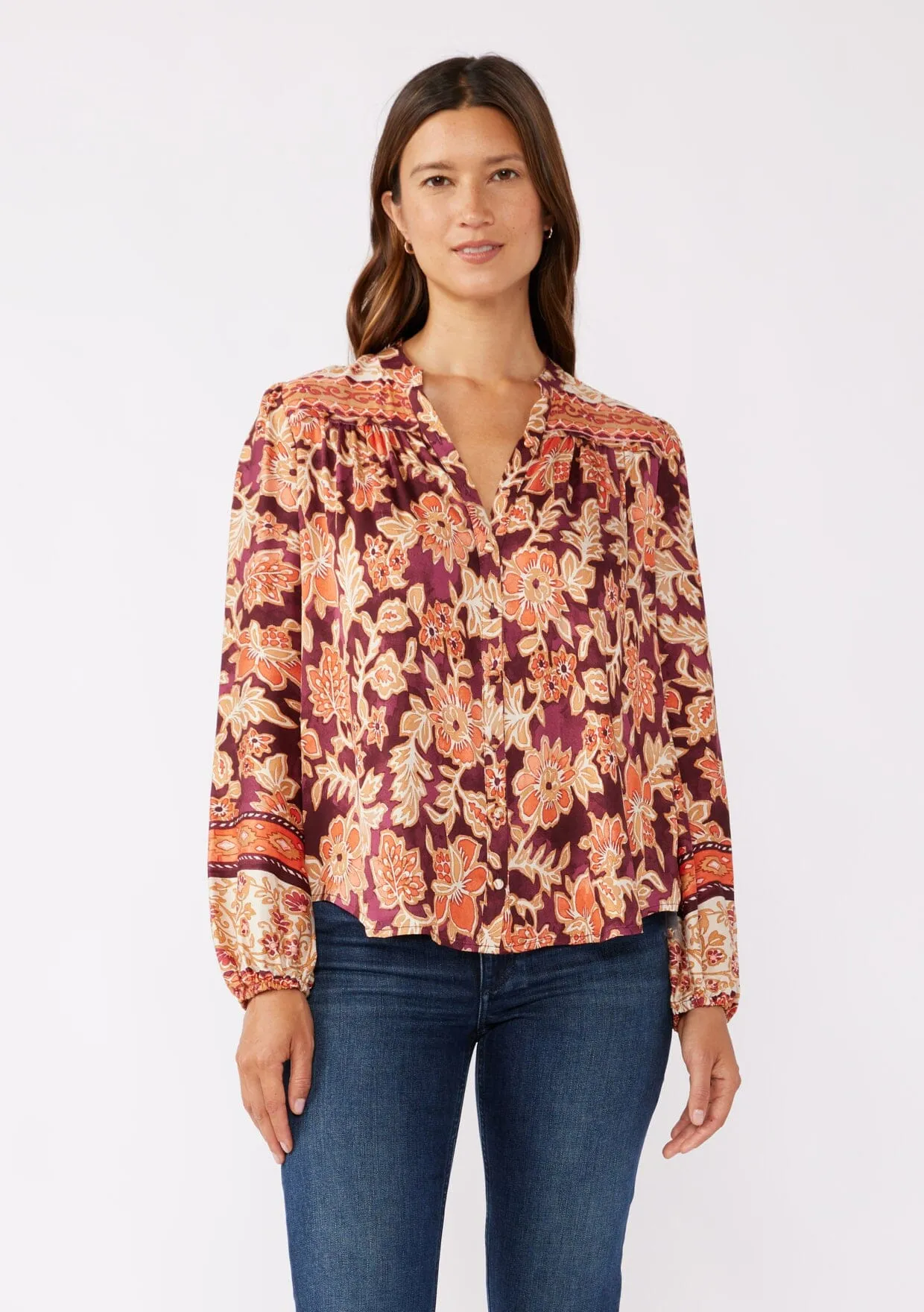 Amber Fields Button Front Blouse