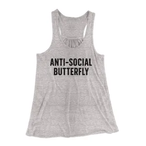 Anti-Social Butterfly Funny Women's Flowey Tank Top
