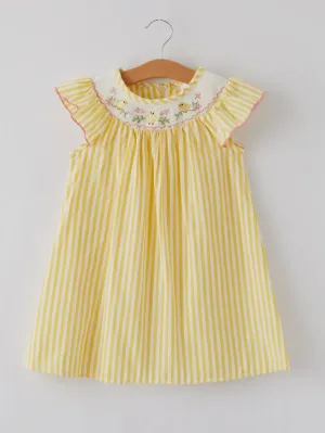 Baby Chicks Smocked Dress: Yellow Mix