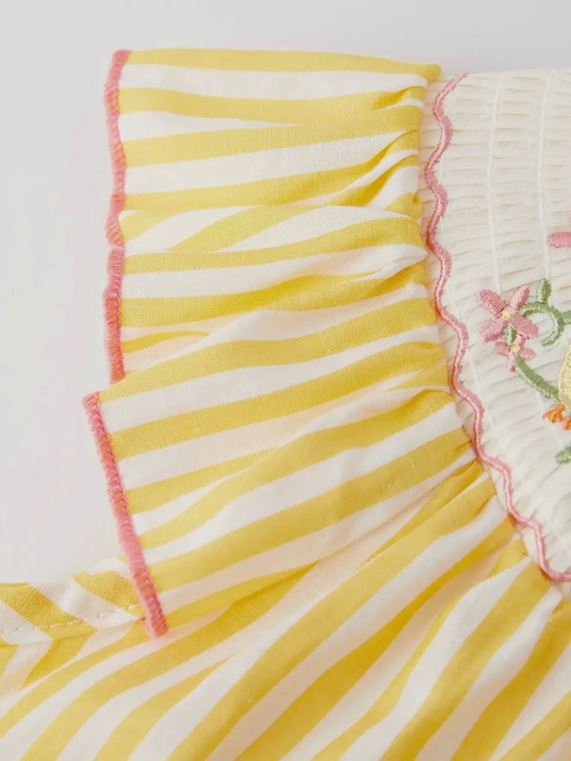 Baby Chicks Smocked Dress: Yellow Mix