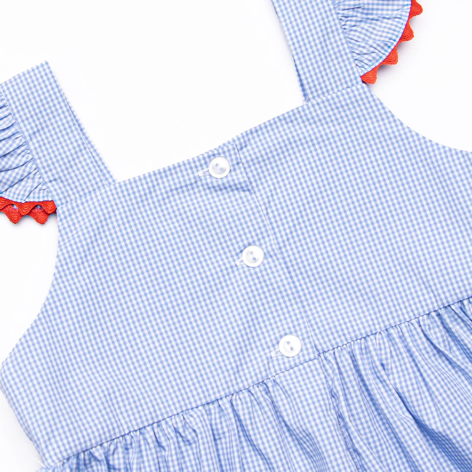 Barn Buddies Smocked Ruffle Dress, Blue