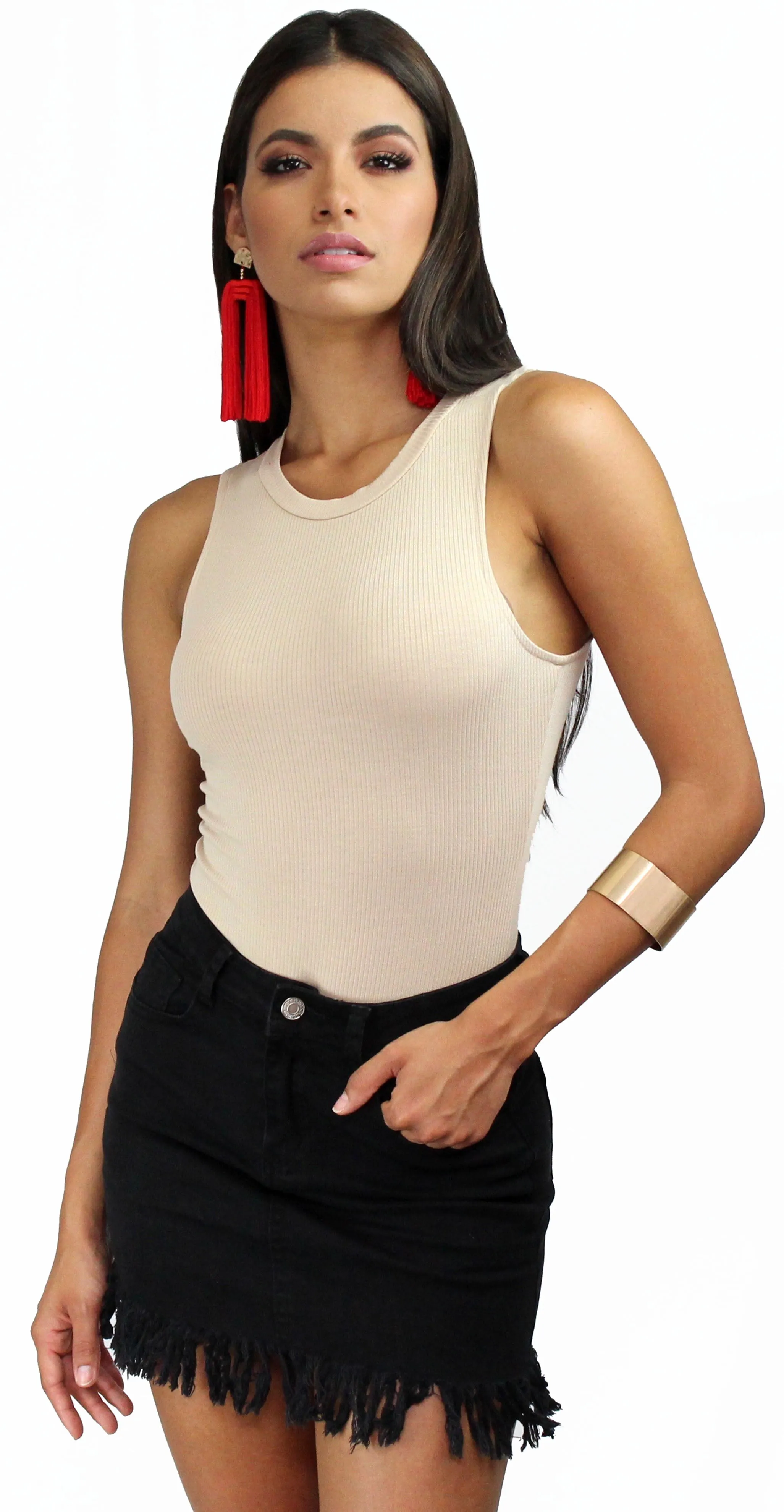 Basics Check You Out Nude Bodysuit
