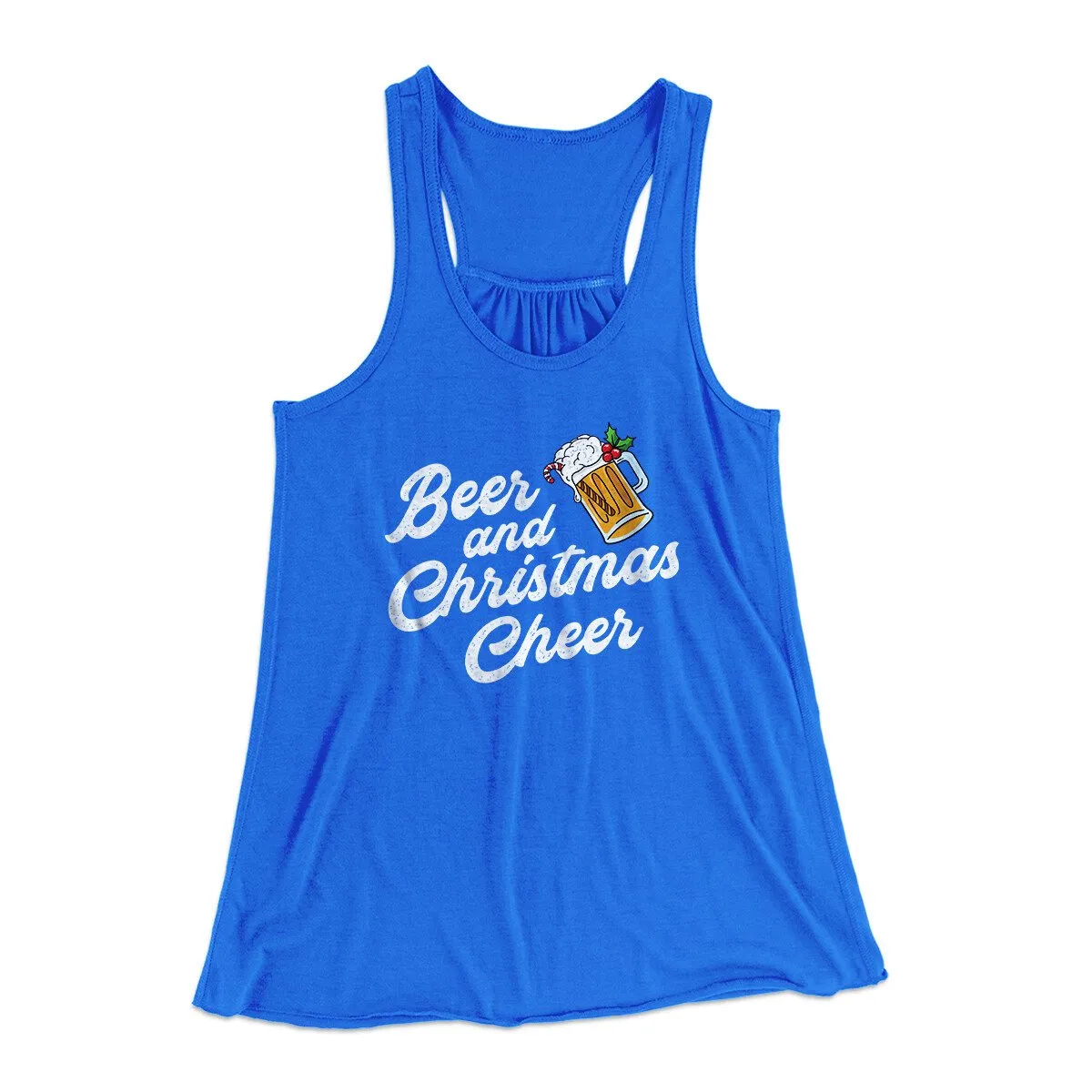 Beer And Christmas Cheer Women's Flowey Racerback Tank Top