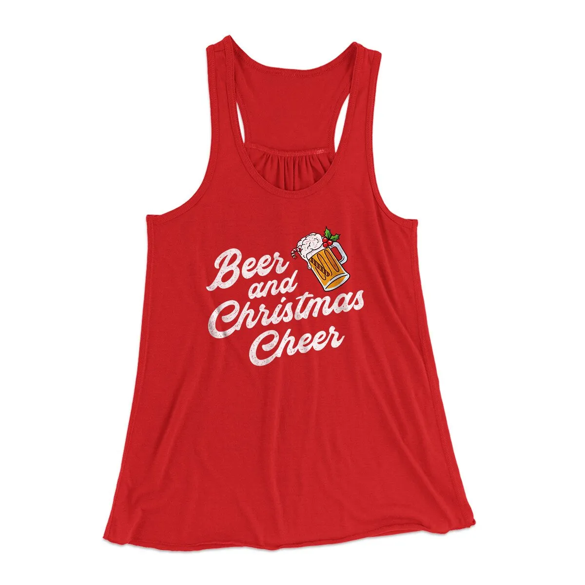 Beer And Christmas Cheer Women's Flowey Racerback Tank Top