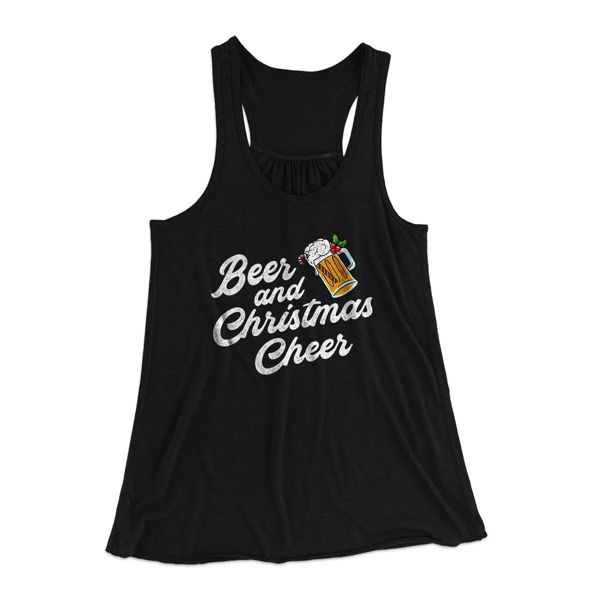 Beer And Christmas Cheer Women's Flowey Racerback Tank Top