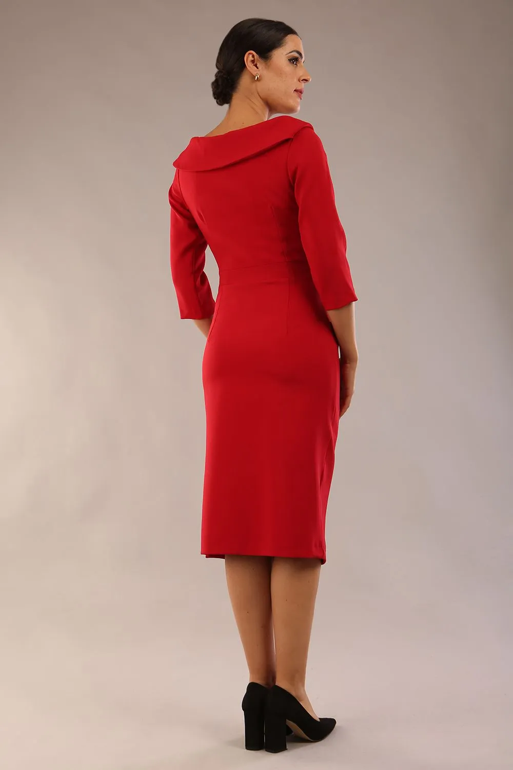 Bentley 3/4 Sleeve Knee Length Pencil Dress