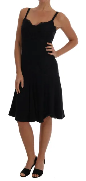 Black Floral Lace Shift A-line Dress