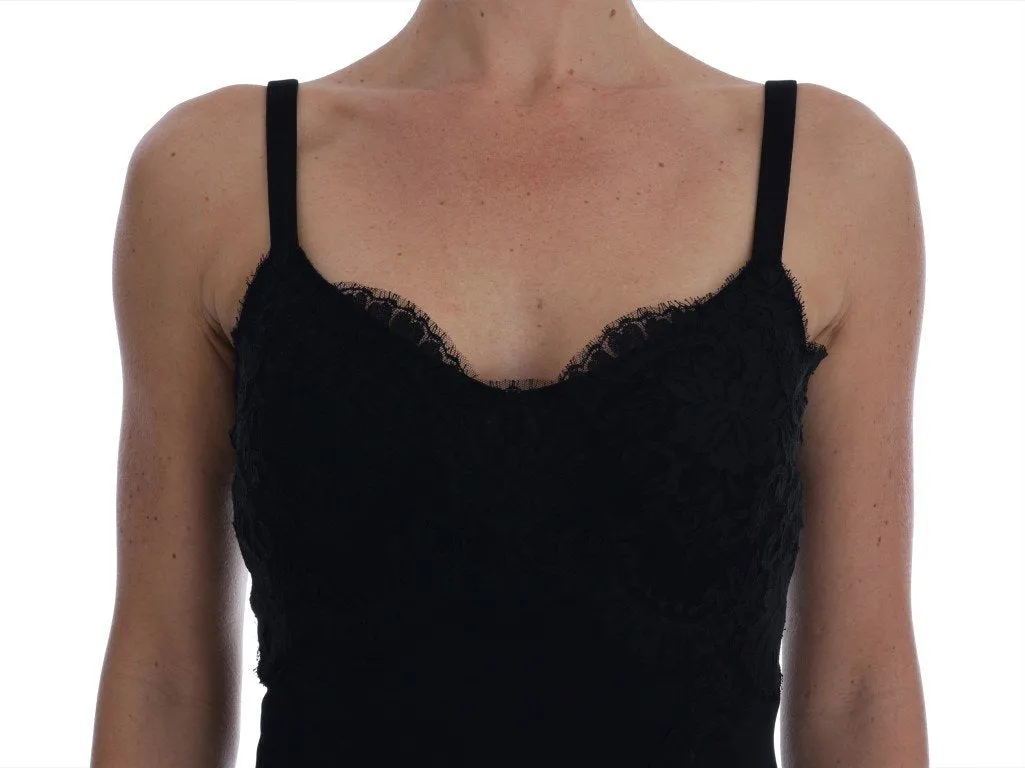 Black Floral Lace Shift A-line Dress