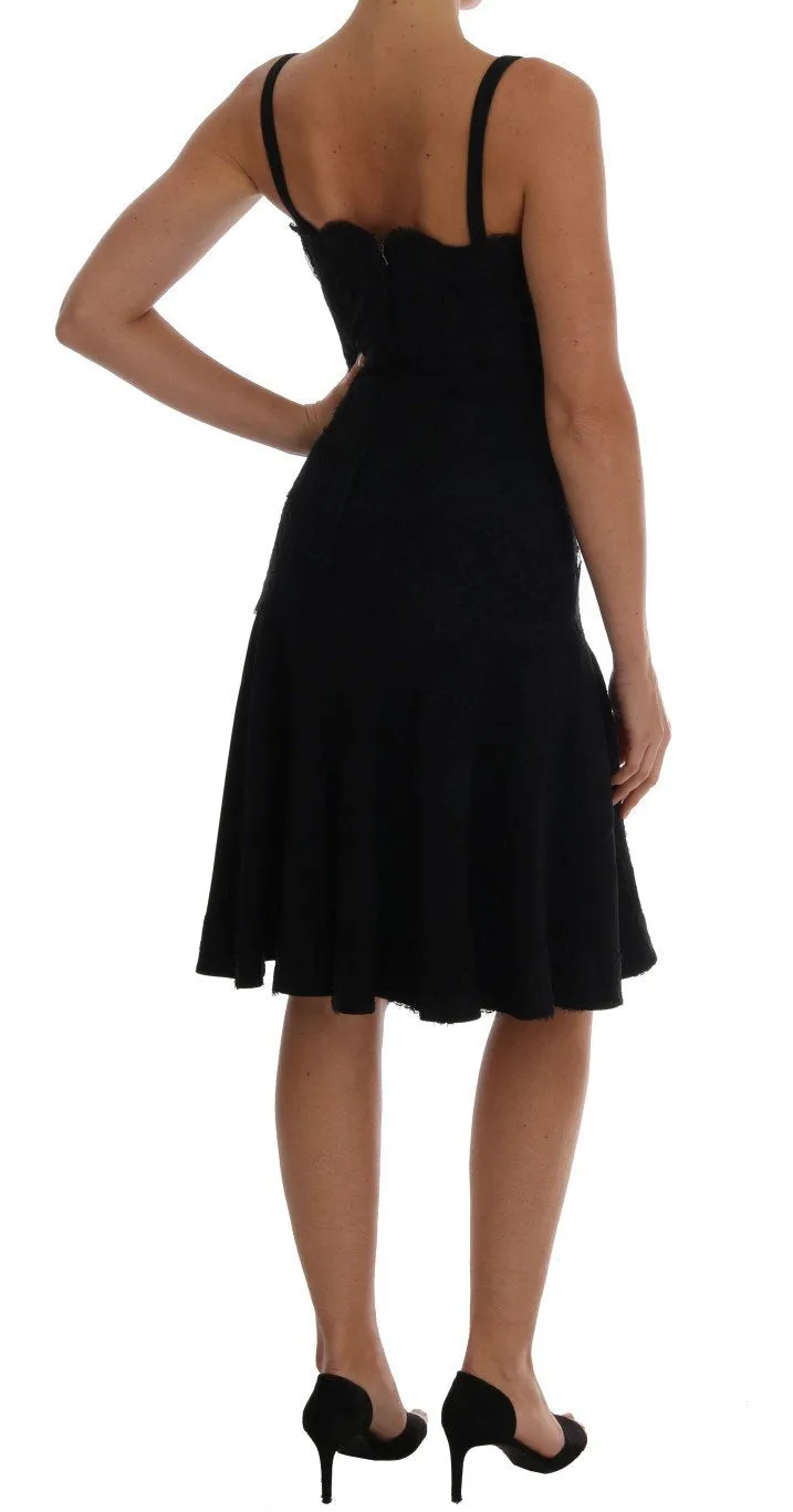 Black Floral Lace Shift A-line Dress