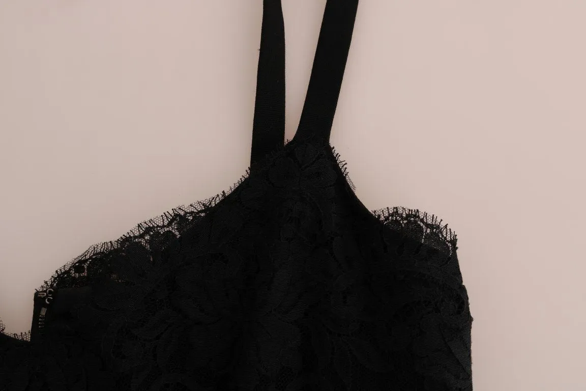 Black Floral Lace Shift A-line Dress