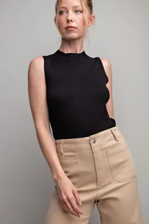 Black Mock Neck Tank