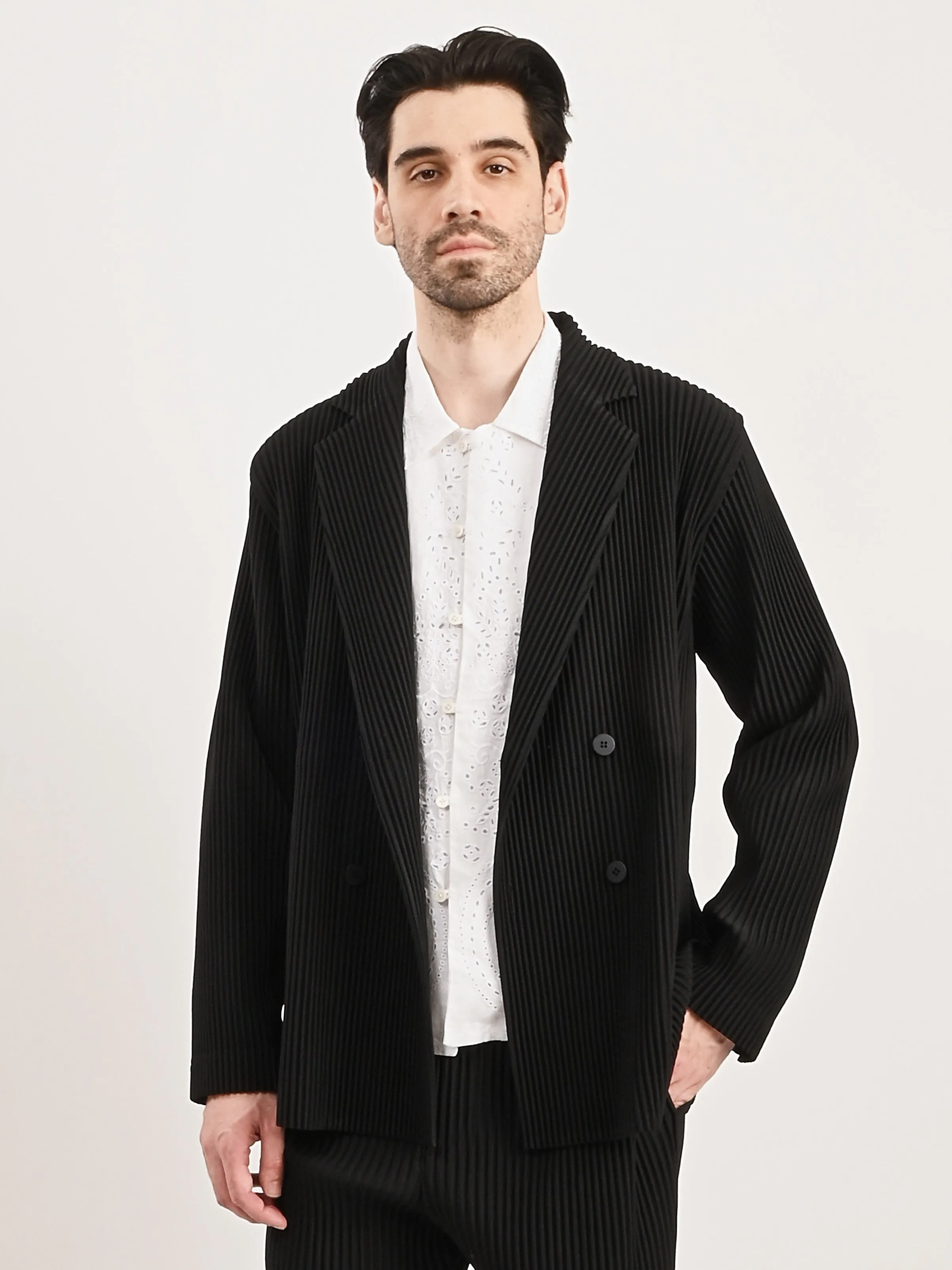 Black Tailored Pleats 1 Jacket