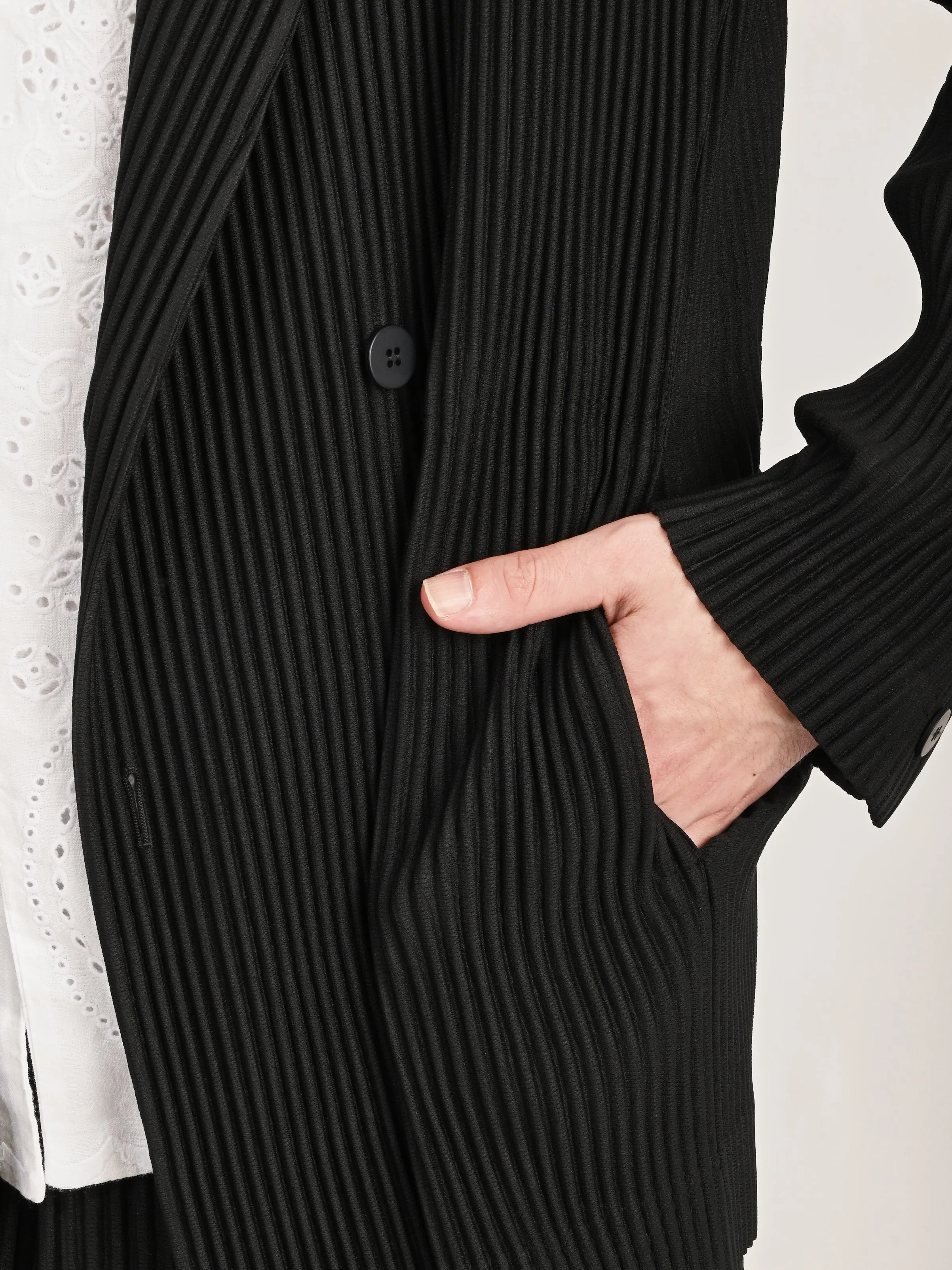 Black Tailored Pleats 1 Jacket