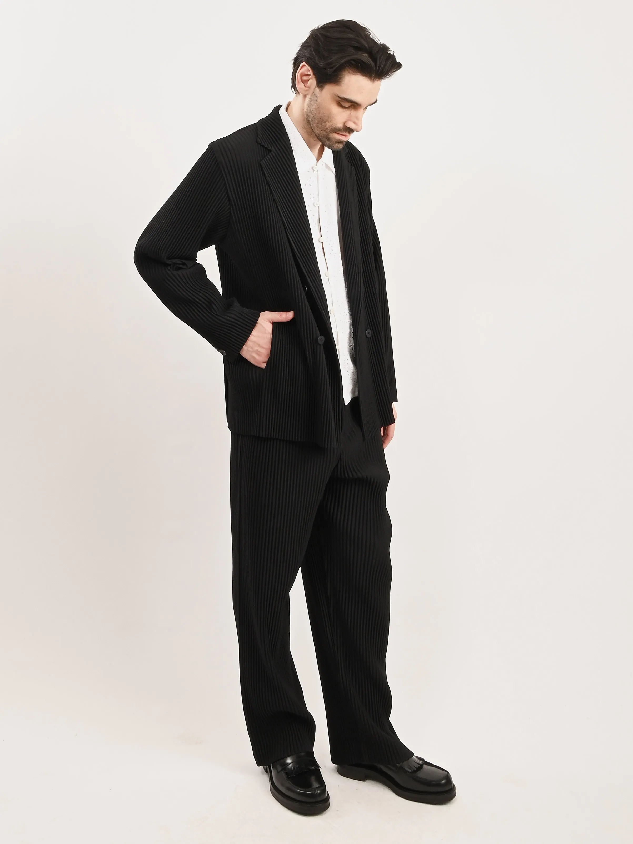 Black Tailored Pleats 1 Jacket