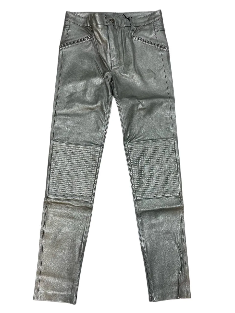BLK DNM Women's Silver Slim Fit Leather Pant 1 Size 29 NWT