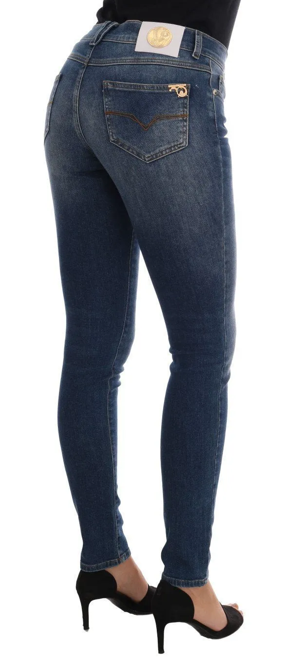 Blue Wash Cotton Stretch Slim Fit Jeans