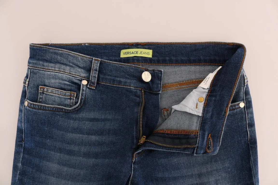 Blue Wash Cotton Stretch Slim Fit Jeans