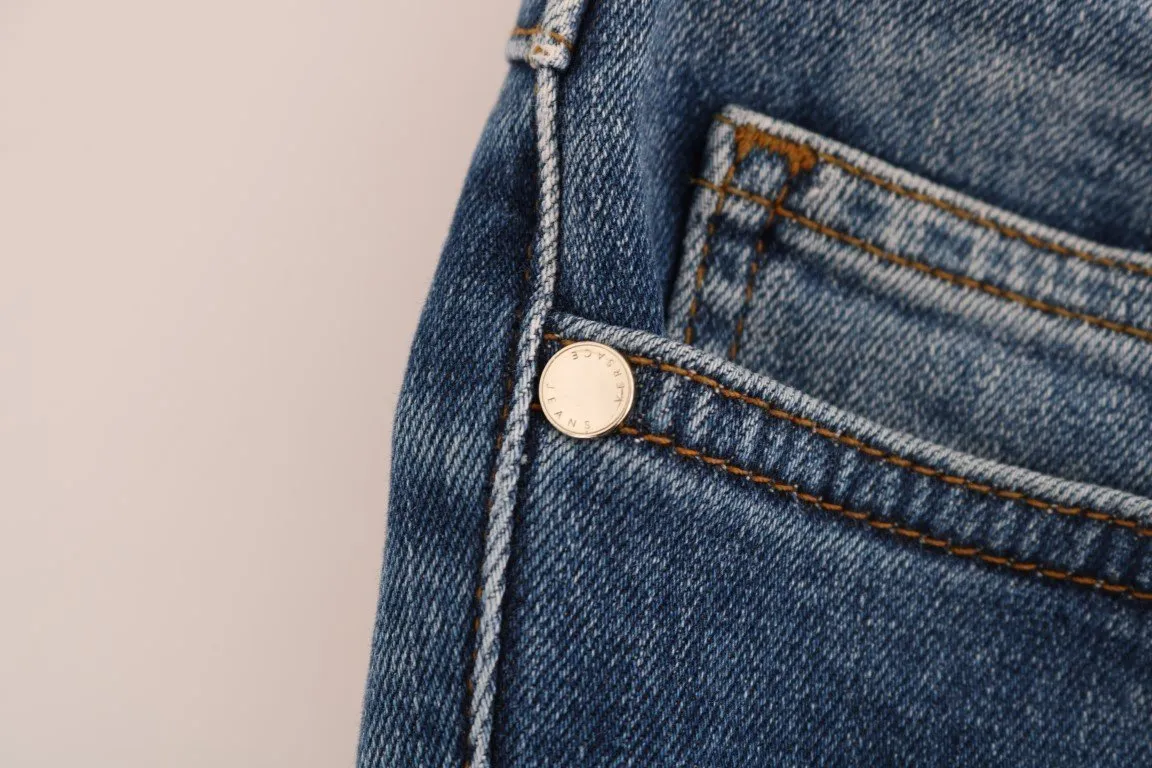 Blue Wash Cotton Stretch Slim Fit Jeans