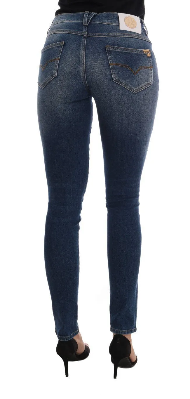 Blue Wash Cotton Stretch Slim Fit Jeans