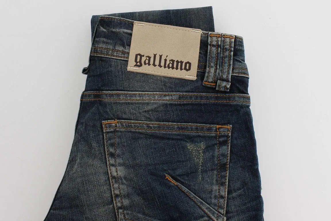 Blue Wash Skinny Low Cotton Stretch Denim Jeans