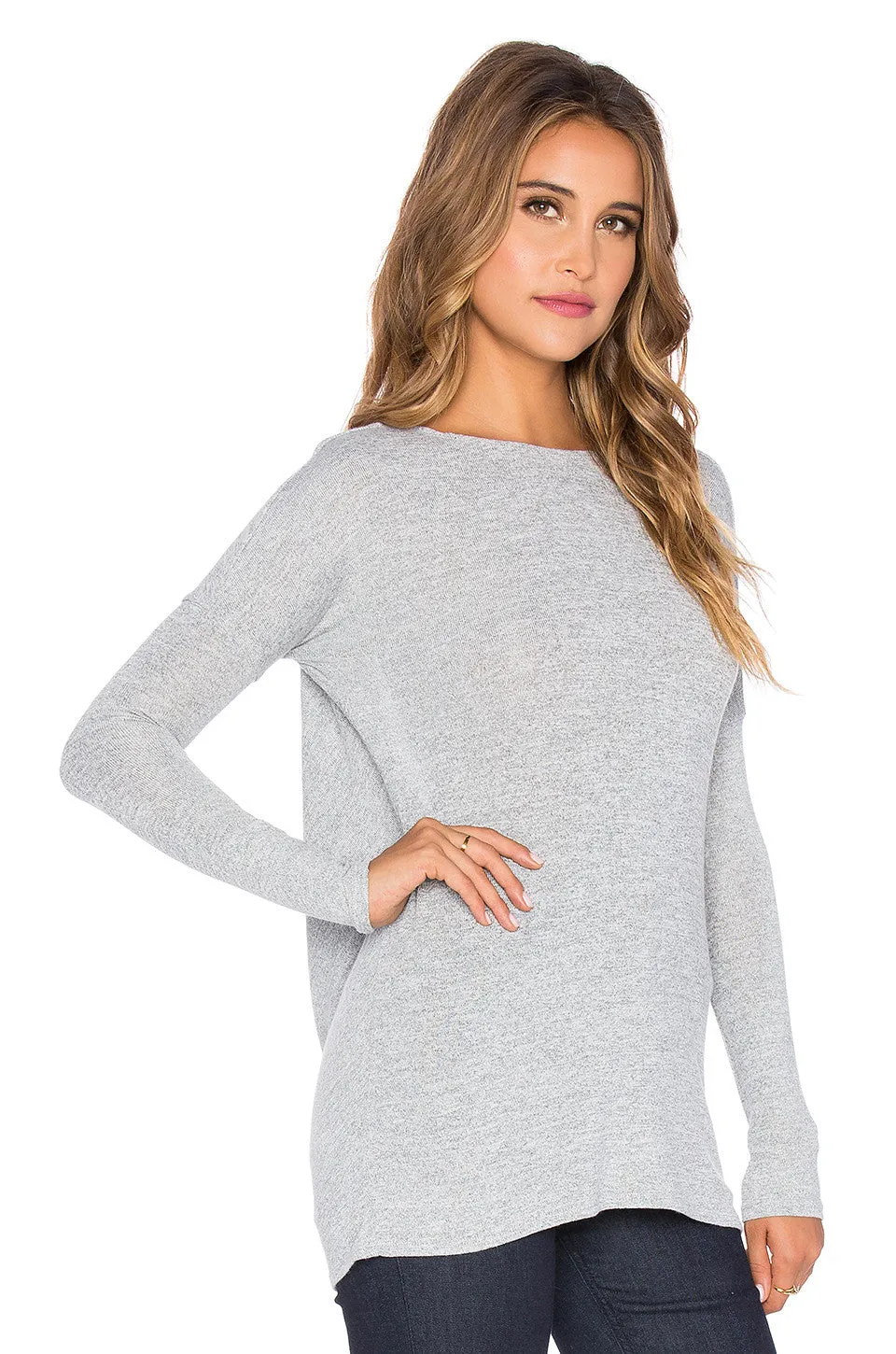 Bobi Heavy Bouncy Knit Open Back Top | Black