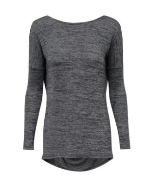 Bobi Heavy Bouncy Knit Open Back Top | Black