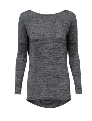 Bobi Heavy Bouncy Knit Open Back Top | Black
