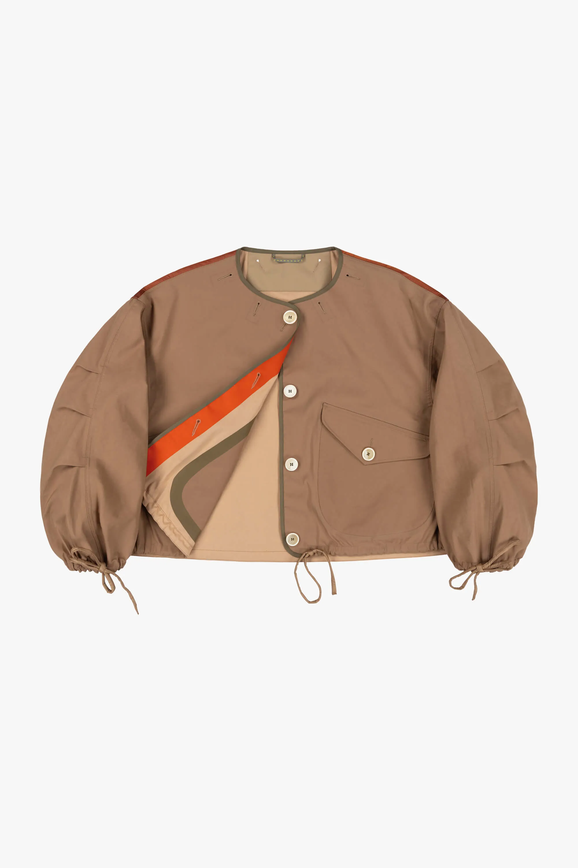 Bonded Rain Bomber - Mocha Brown / Soft Peach
