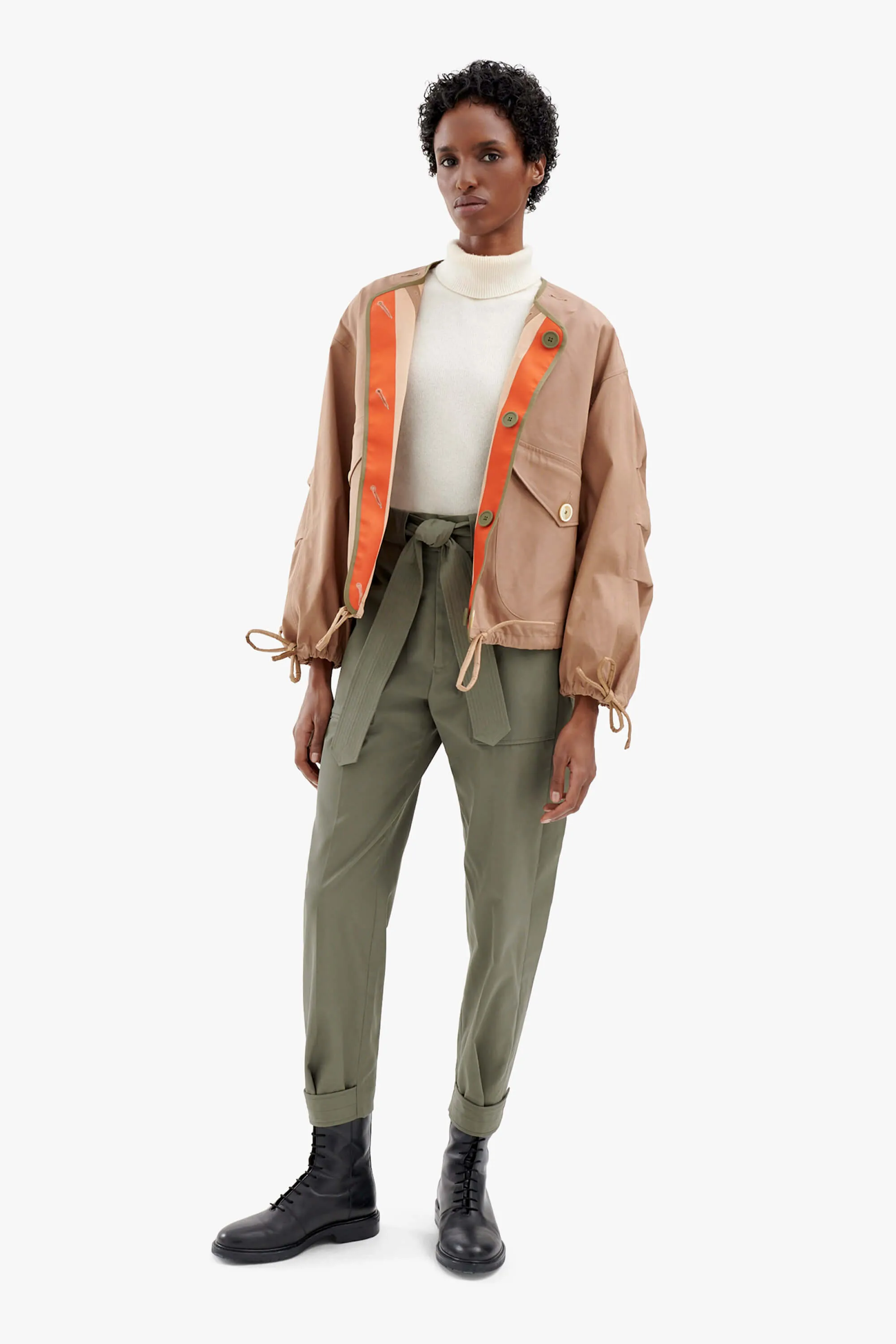 Bonded Rain Bomber - Mocha Brown / Soft Peach