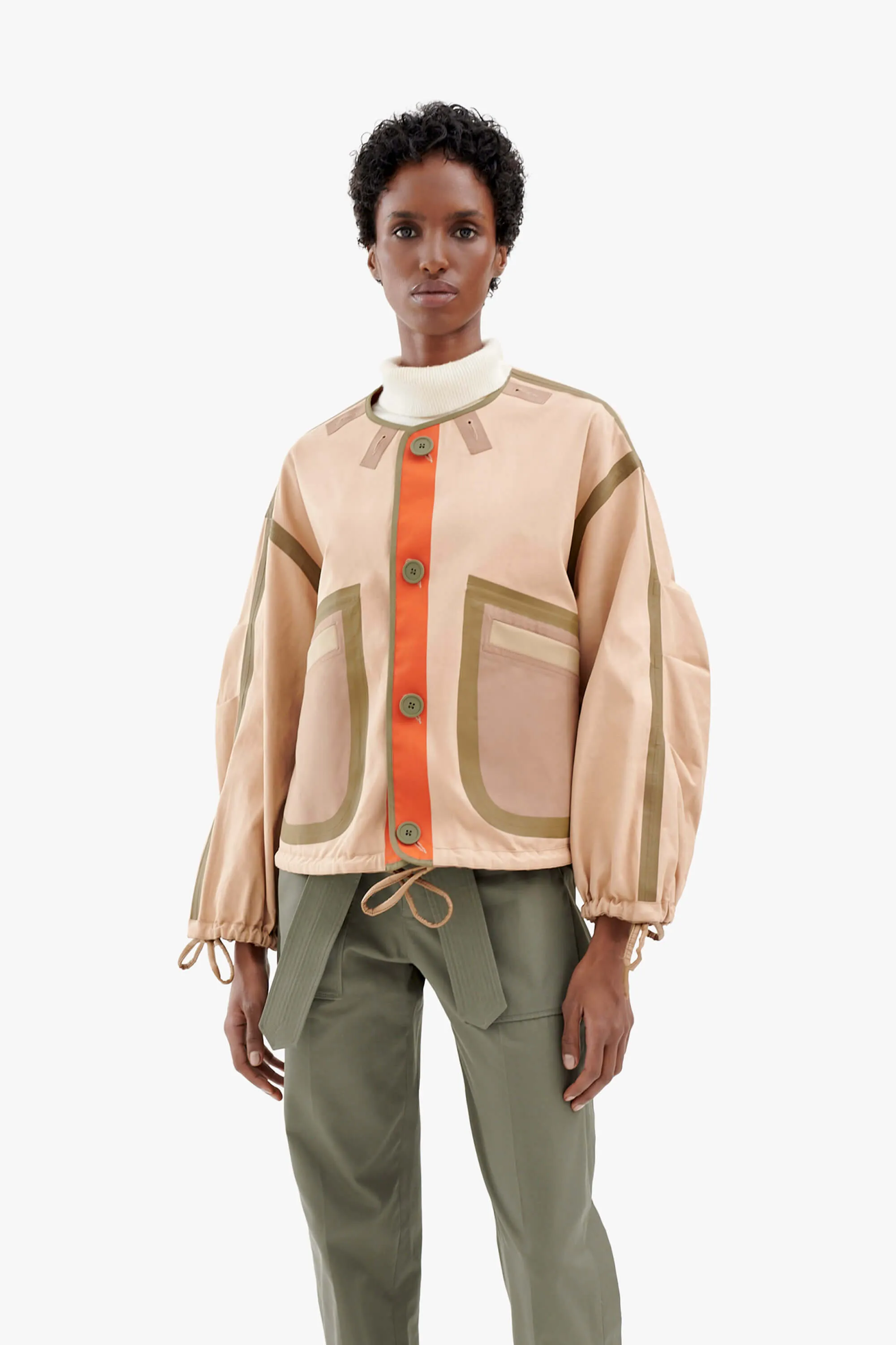 Bonded Rain Bomber - Mocha Brown / Soft Peach