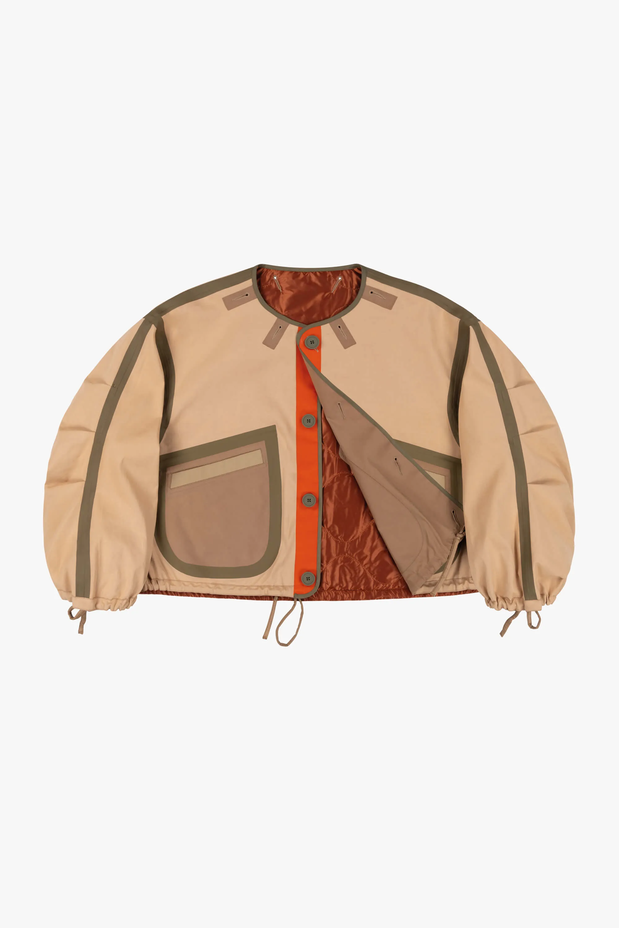 Bonded Rain Bomber - Mocha Brown / Soft Peach