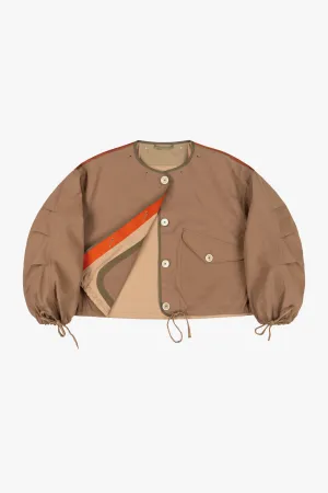 Bonded Rain Bomber - Mocha Brown / Soft Peach