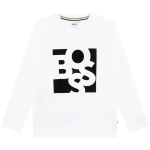 BOSS Fitted Cotton T-Shirt - White