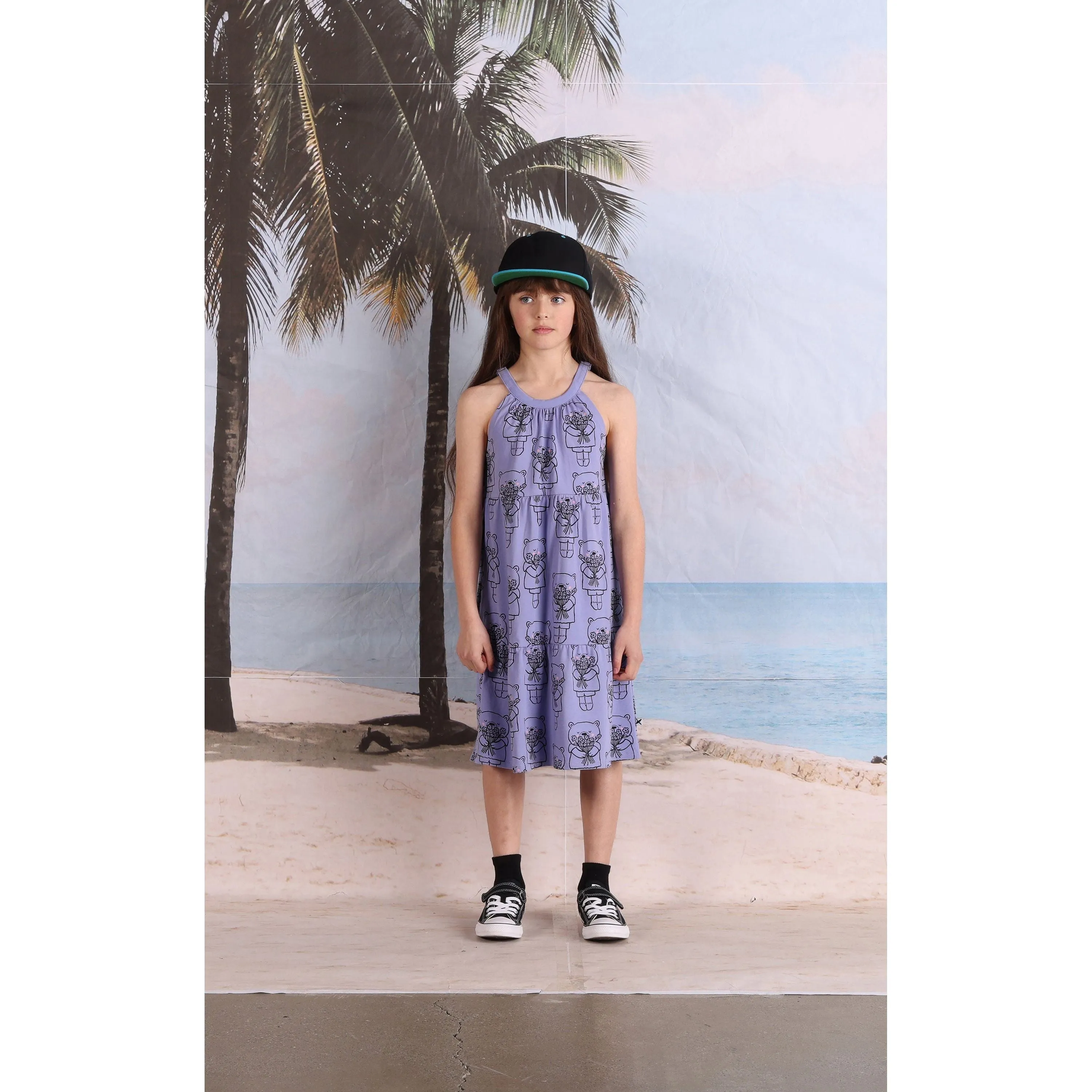 Bouquet Bear Dress- Purple