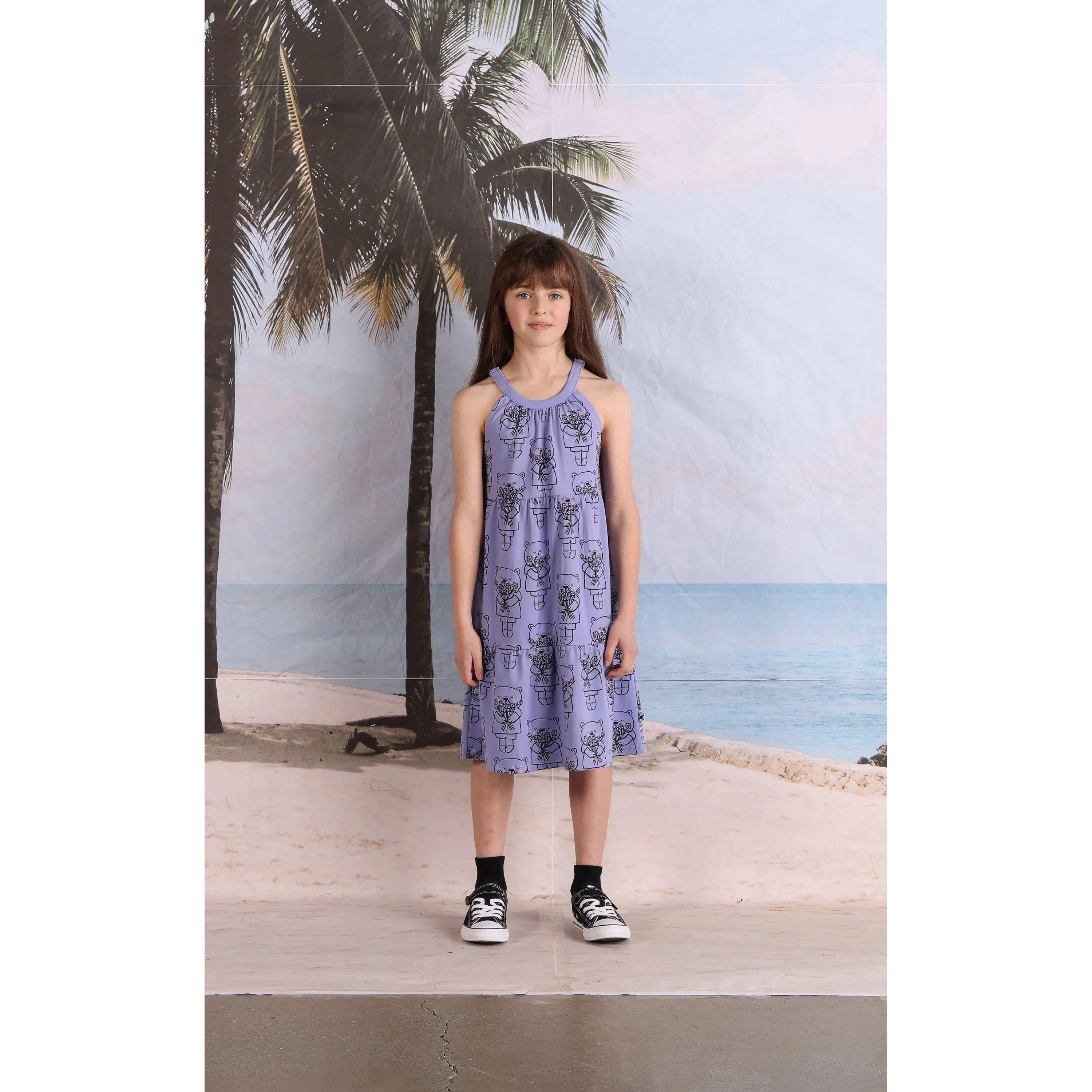 Bouquet Bear Dress- Purple