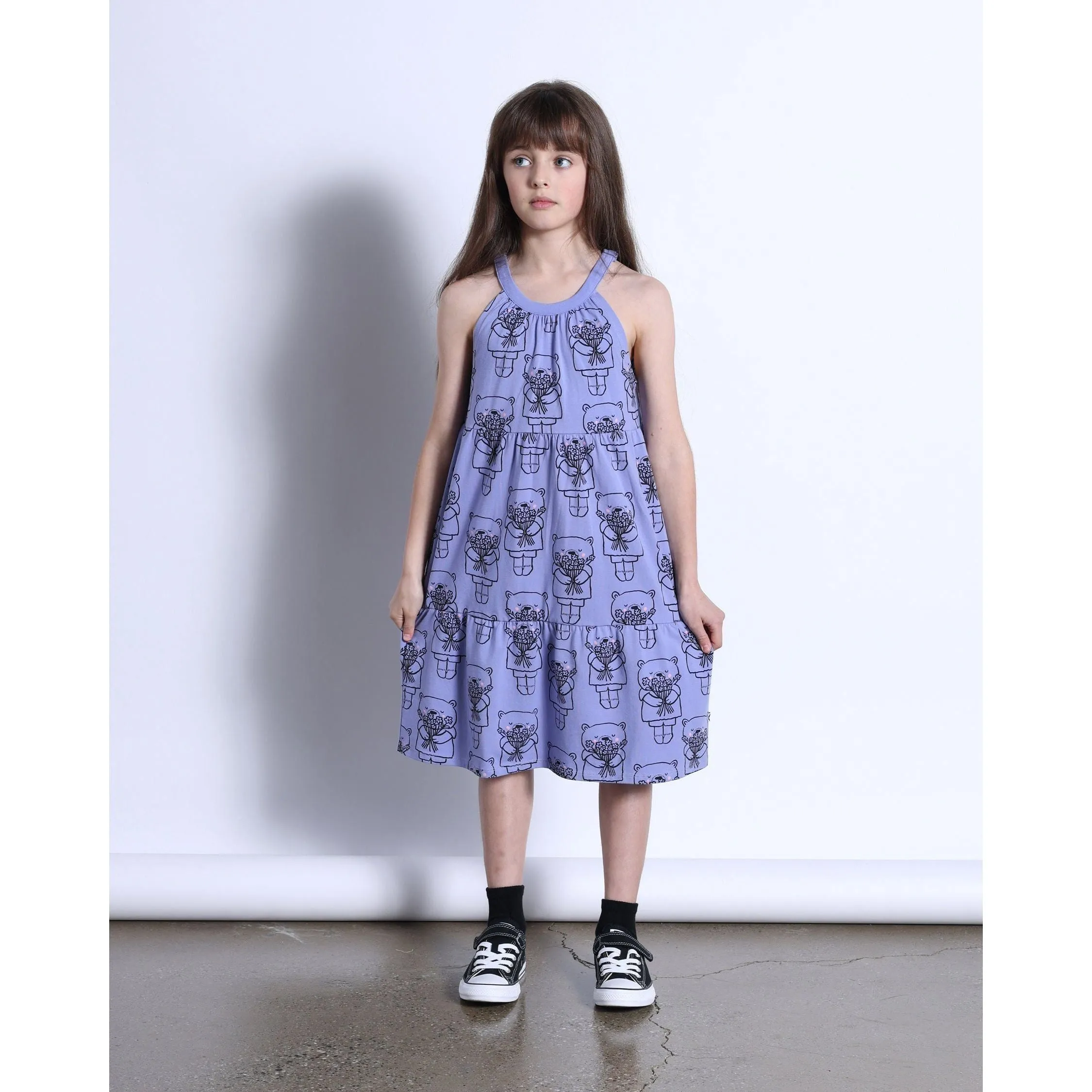 Bouquet Bear Dress- Purple