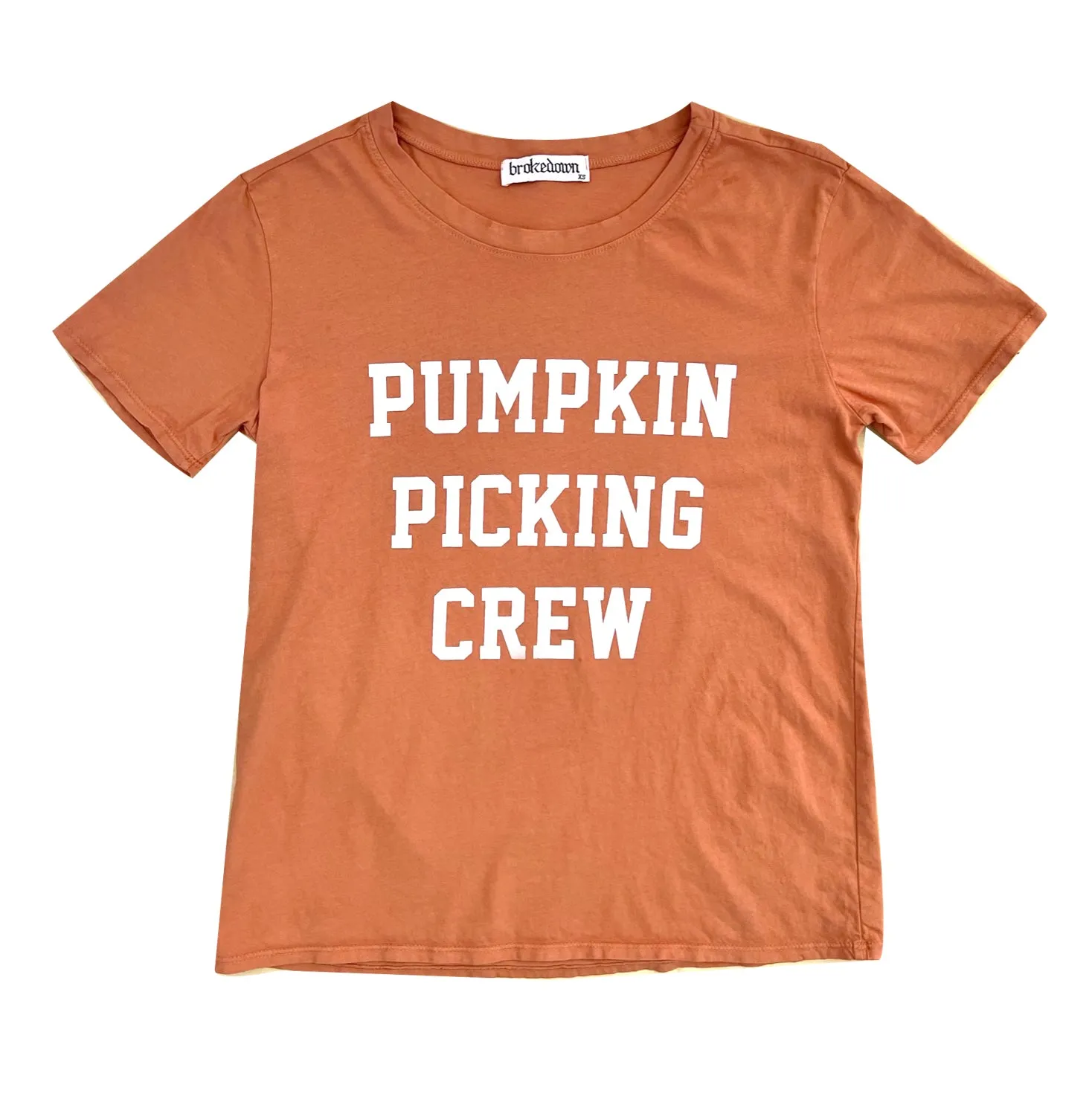 Brokedown Clothing Women's Pumpkin Picking Crew Tee