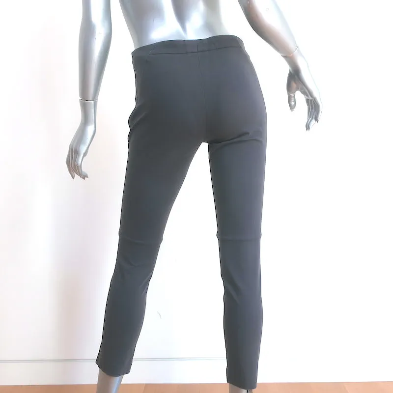 Brunello Cucinelli Side Zip Slim Fit Pants Gray Stretch Cotton Size US 2