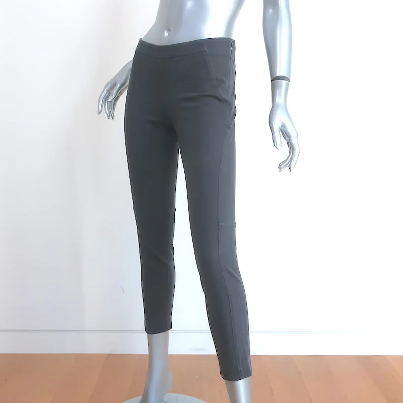 Brunello Cucinelli Side Zip Slim Fit Pants Gray Stretch Cotton Size US 2