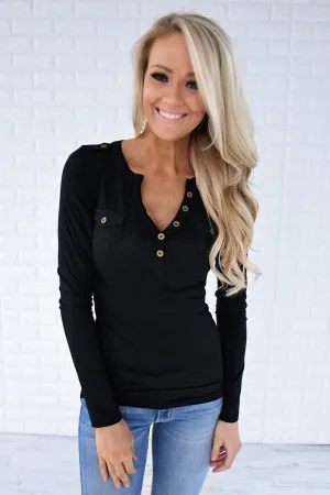 Button Top - Black