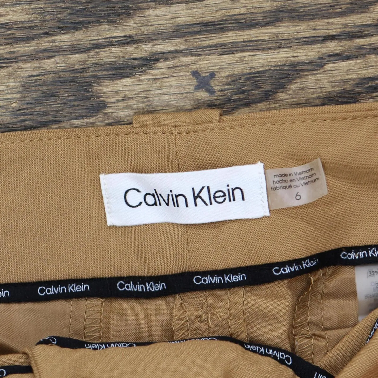 Calvin Klein Women's Lux Mid-Rise Straight-Leg Ankle Pants Luggage Brown 6