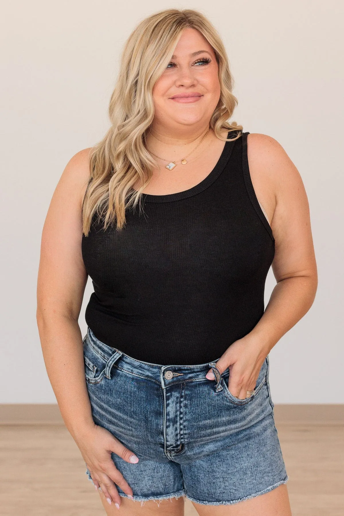 Captivating Views Knit Bodysuit- Black