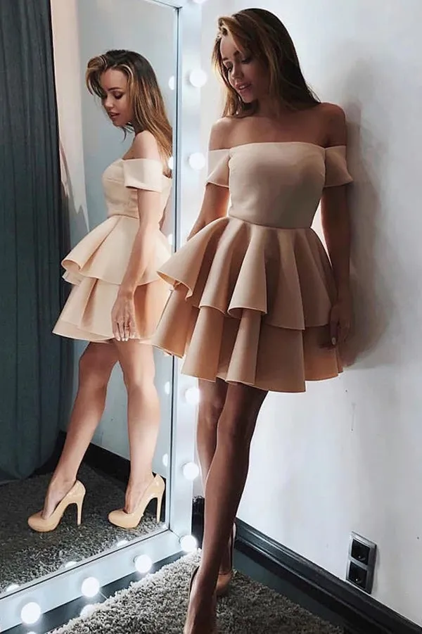 Chic A-line Off-the-shoulder Short/Mini Prom Dresses Cocktail Dresses,MH440